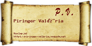 Piringer Valéria névjegykártya