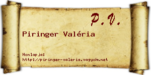 Piringer Valéria névjegykártya